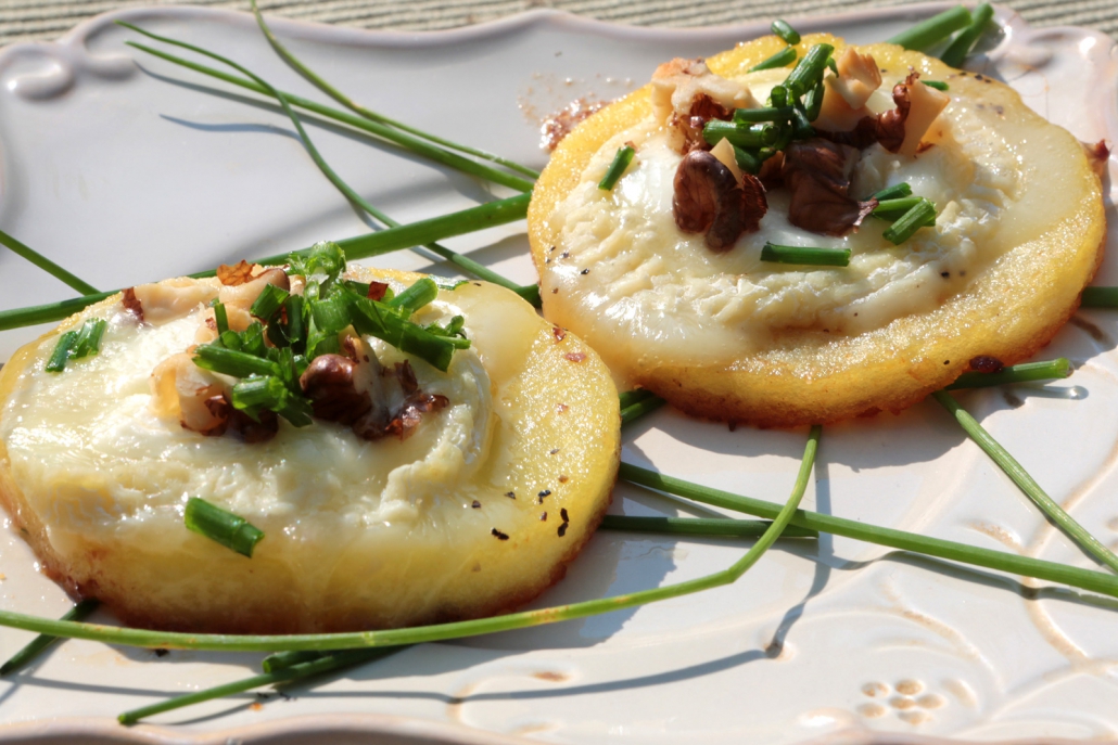 Recette Chèvre fondant sur pomme poêlée au miel