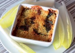 Crumble de courgettes au chèvre et à la menthe poivrée de Milly