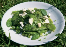 Recette Pois gourmands au pesto de menthe poivrée